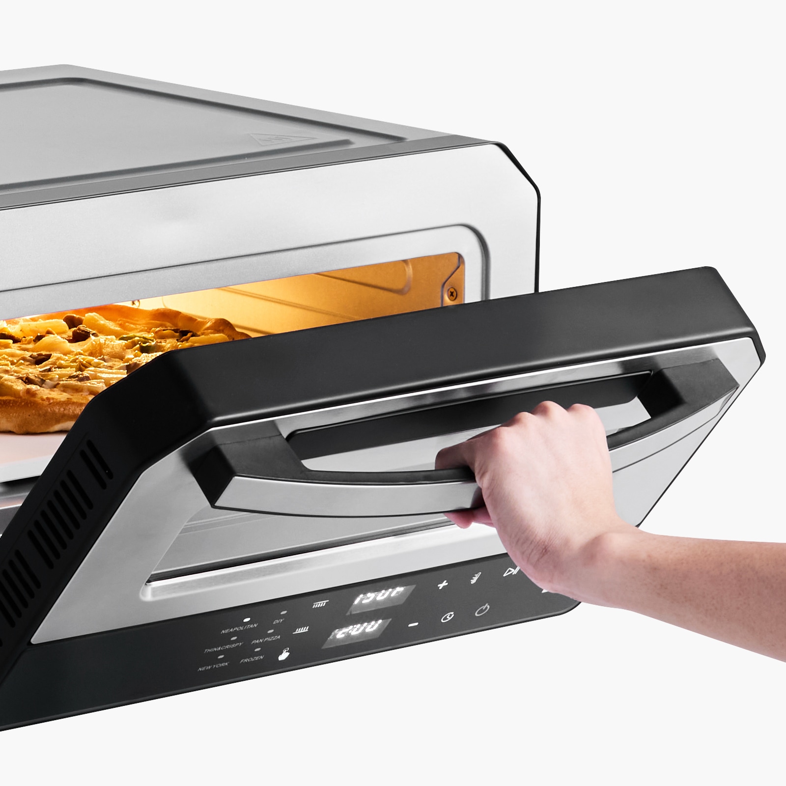 12 Inch Electric Pizza Oven With Pizza Stone 750℉ Max Temp Pizza Maker_voghion.com